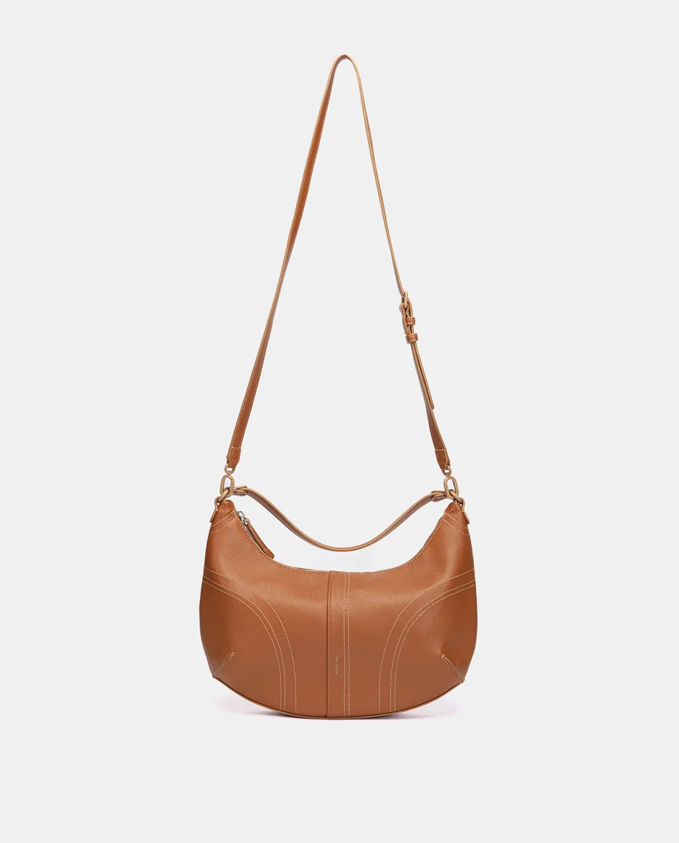 Bolso de hombro pequeño cognac - Imagen 6