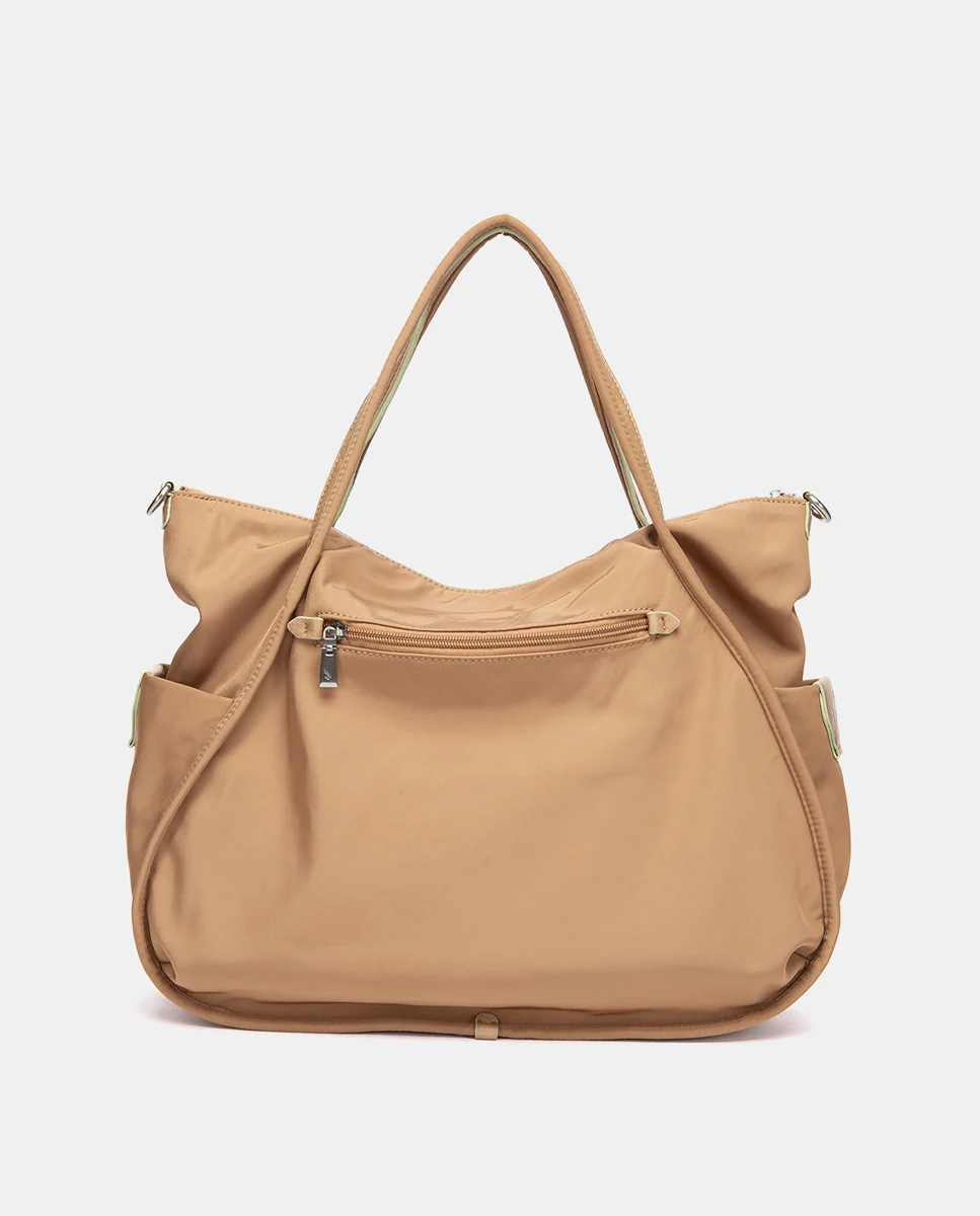 Bolso de hombro en tejido camel - Imagen 4