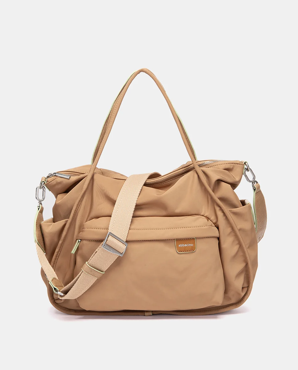 Bolso de hombro en tejido camel - Imagen 5