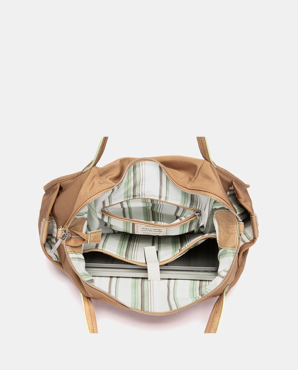 Bolso de hombro en tejido camel - Imagen 7