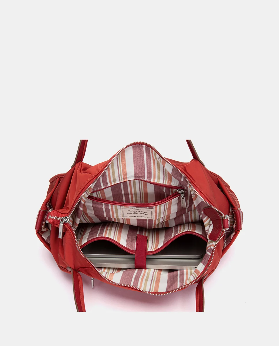 Bolso de hombro en tejido rojo - Imagen 7