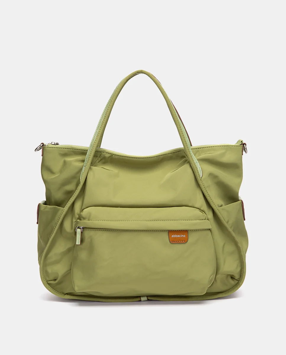 Bolso de hombro en tejido verde - Imagen 3