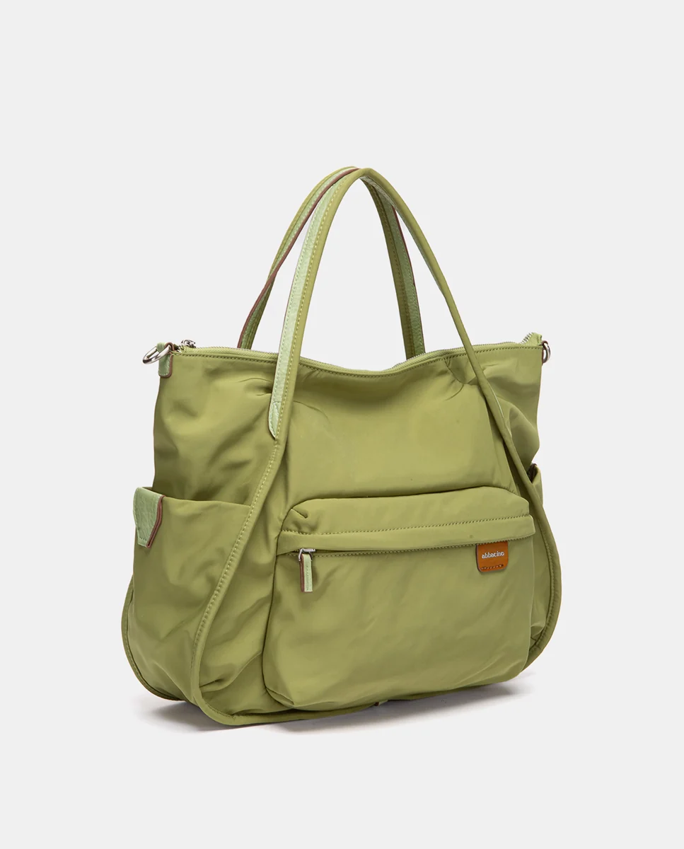 Bolso de hombro en tejido verde - Imagen 4