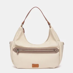 Bolso de hombro beige
