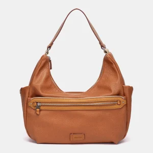 Bolso de hombro cognac