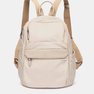 Mochila en tejido beige
