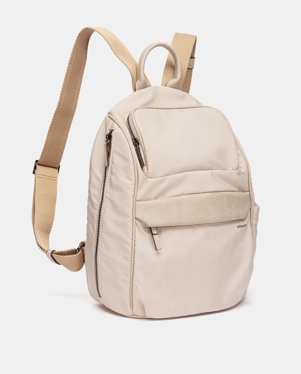 Mochila en tejido beige - Imagen 3
