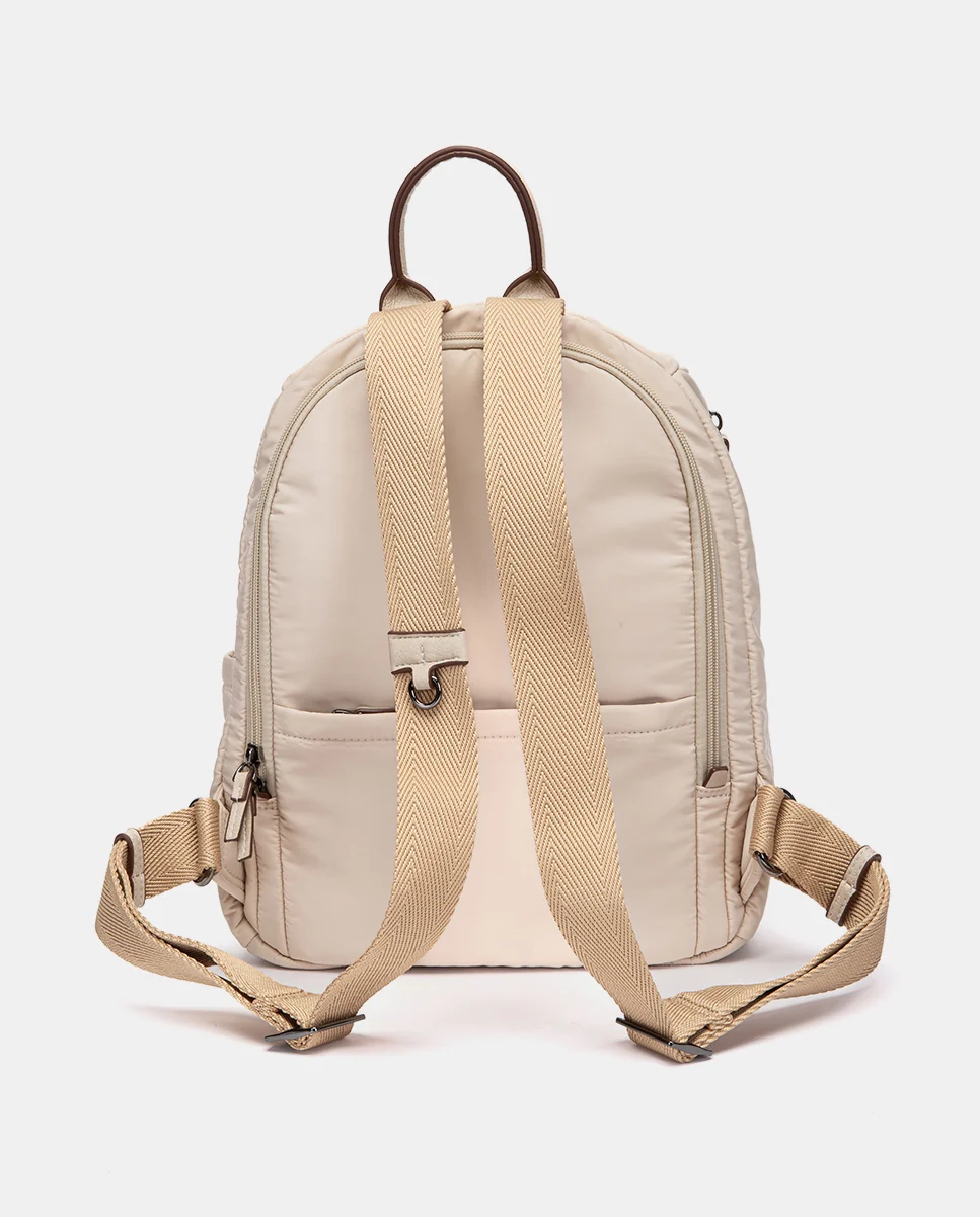 Mochila en tejido beige - Imagen 4