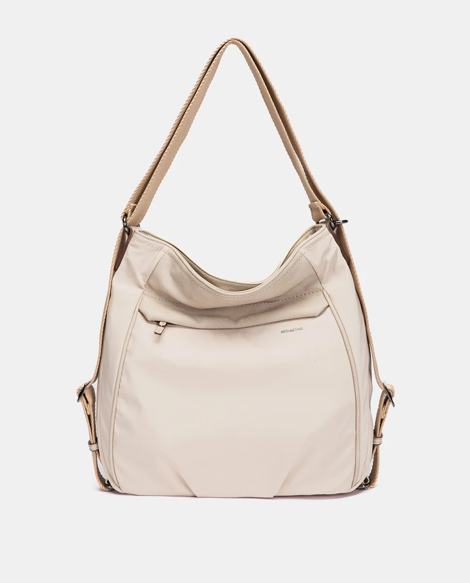 Bolso multifuncional en tejido beige - Imagen 2