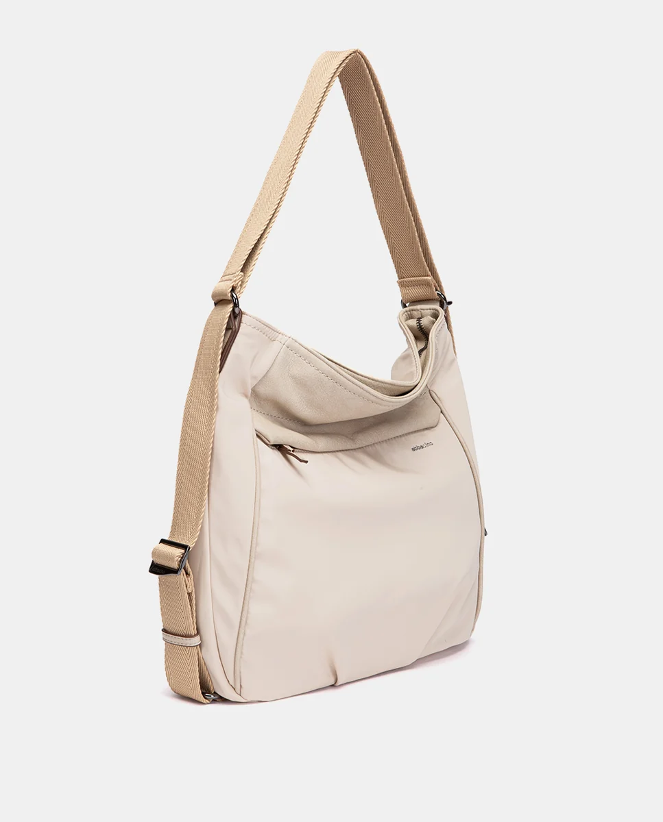 Bolso multifuncional en tejido beige - Imagen 3