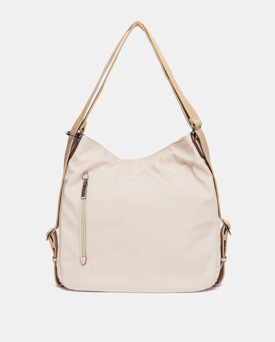 Bolso multifuncional en tejido beige - Imagen 4