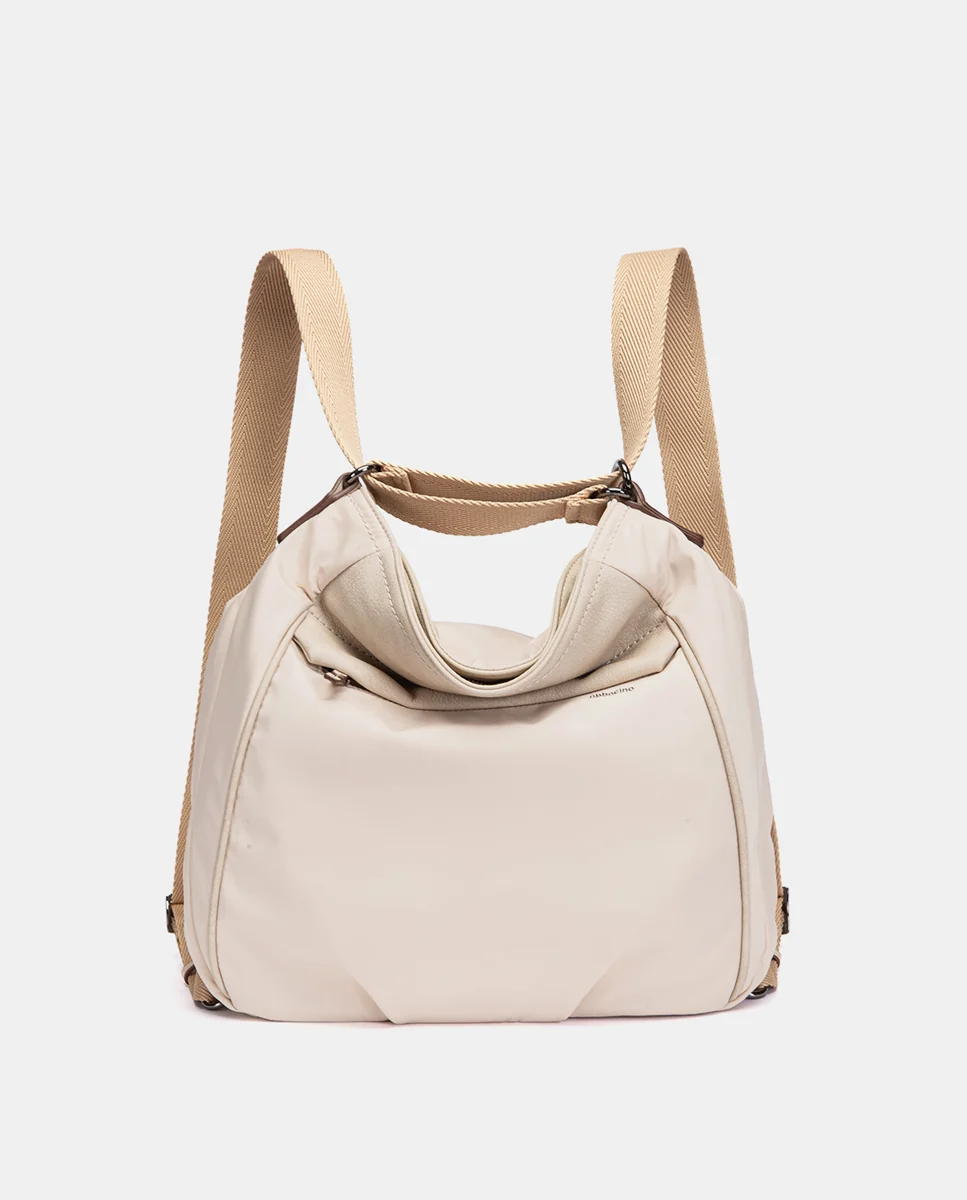 Bolso multifuncional en tejido beige - Imagen 5