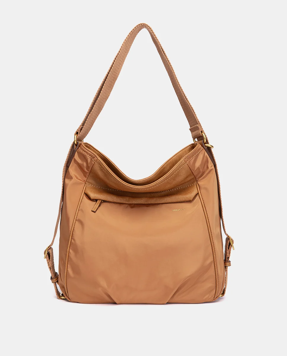 Bolso multifuncional en tejido cognac - Imagen 2