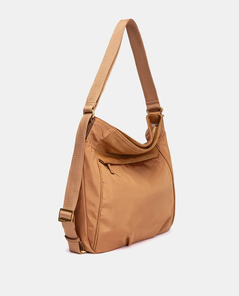 Bolso multifuncional en tejido cognac - Imagen 3