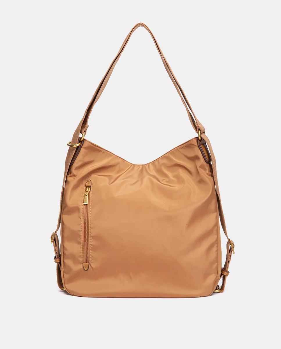 Bolso multifuncional en tejido cognac - Imagen 4