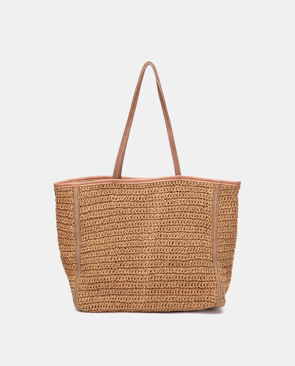 Capazo de rafia camel - Imagen 4