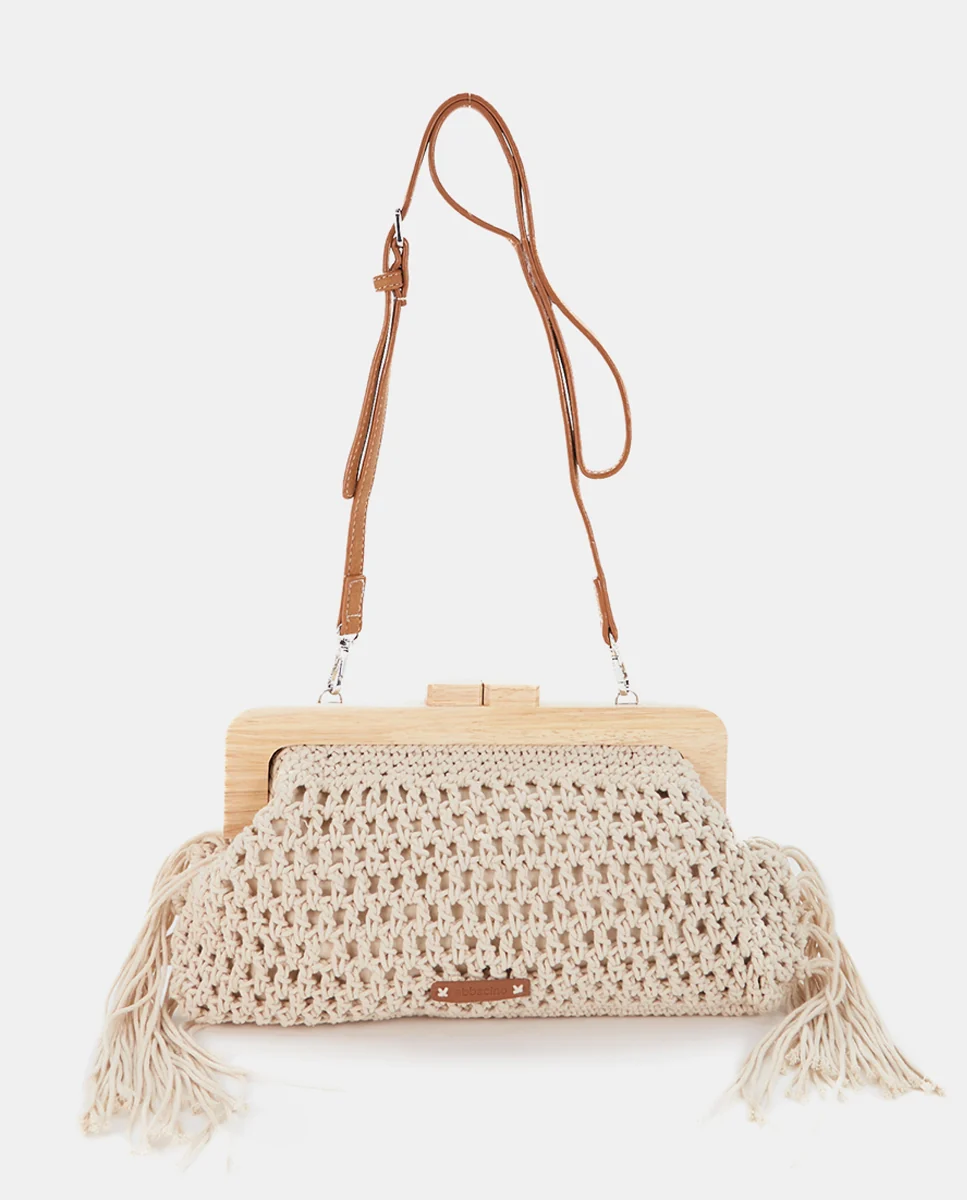 Clutch de macramé beige - Imagen 3