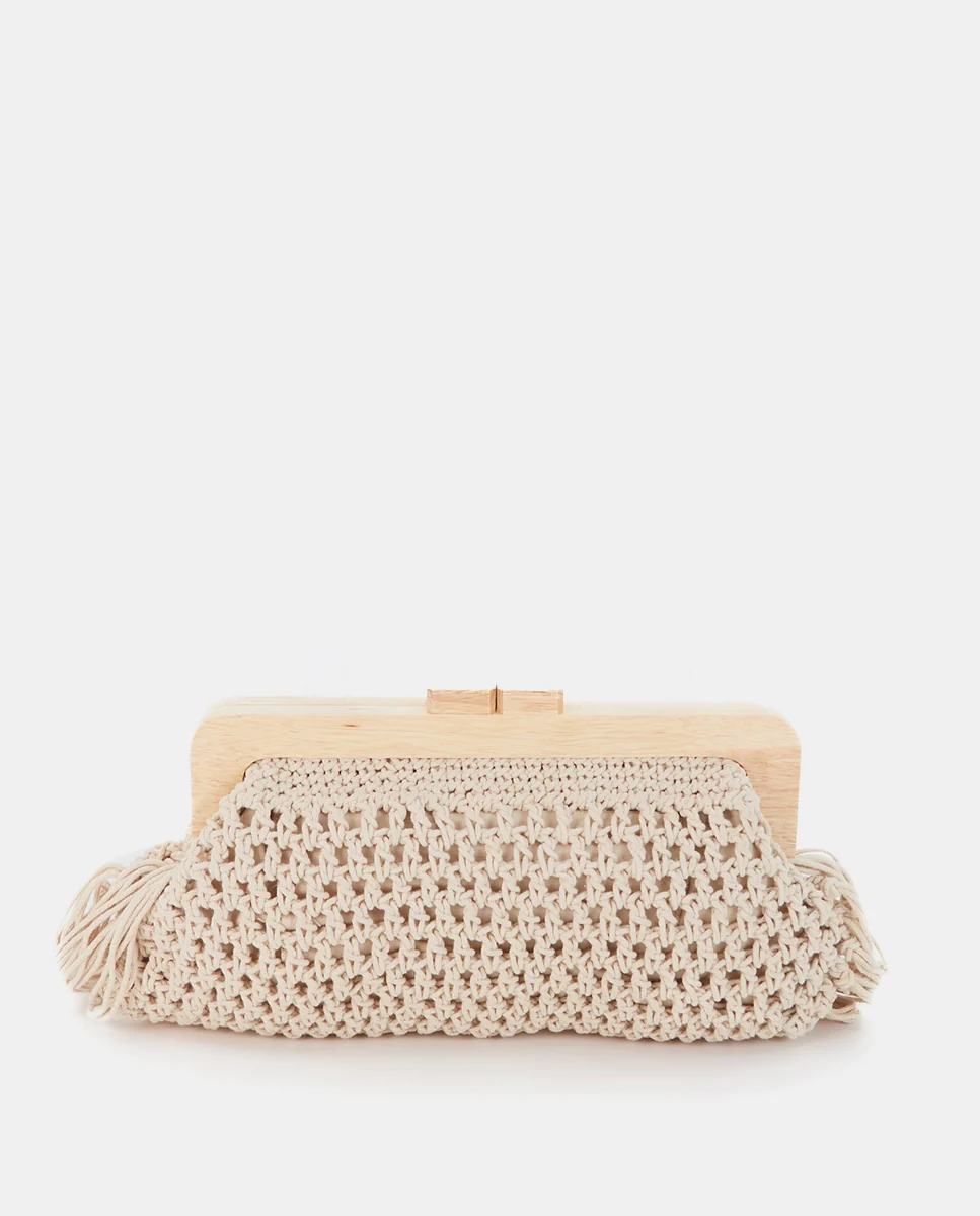 Clutch de macramé beige - Imagen 5
