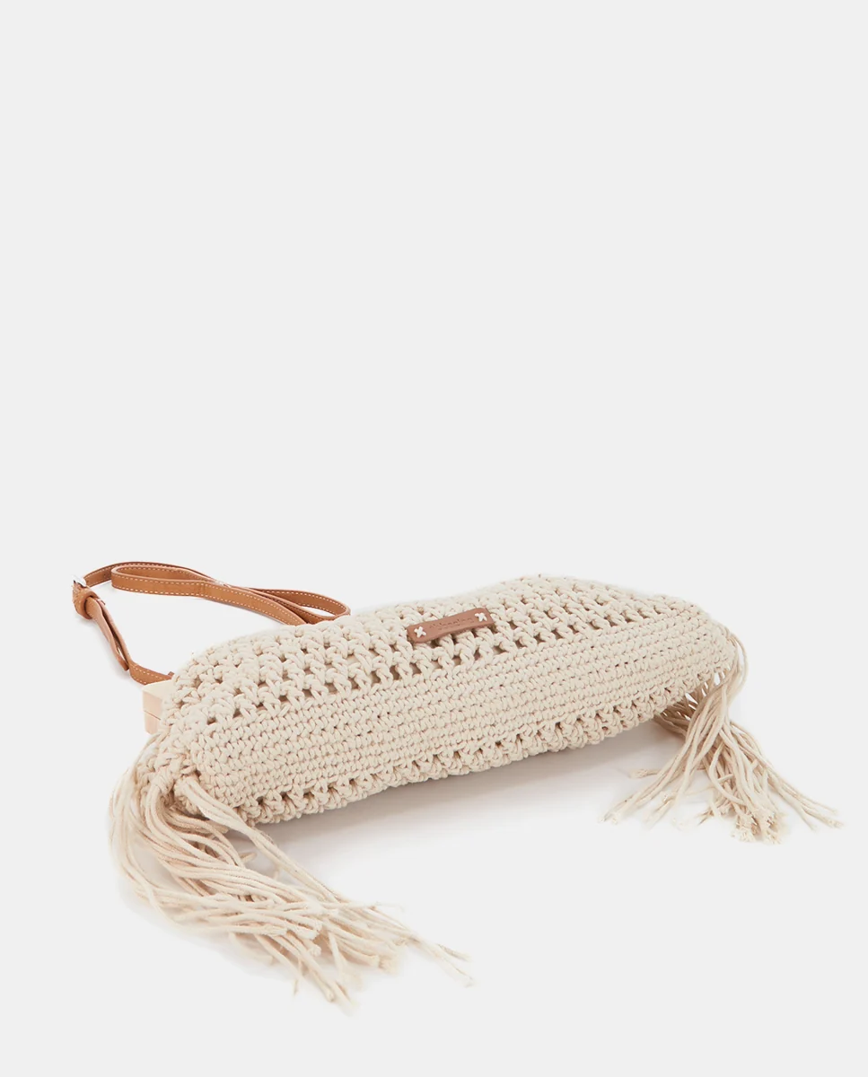 Clutch de macramé beige - Imagen 6