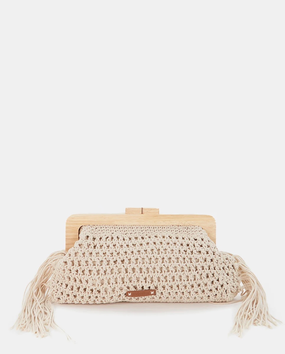 Clutch de macramé beige - Imagen 2
