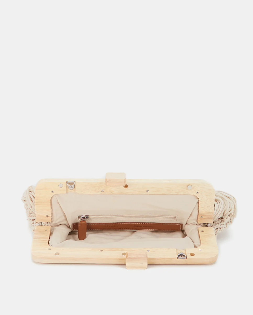 Clutch de macramé beige - Imagen 7