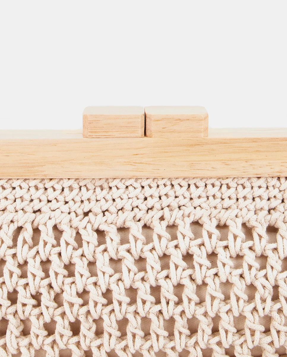 Clutch de macramé beige - Imagen 8