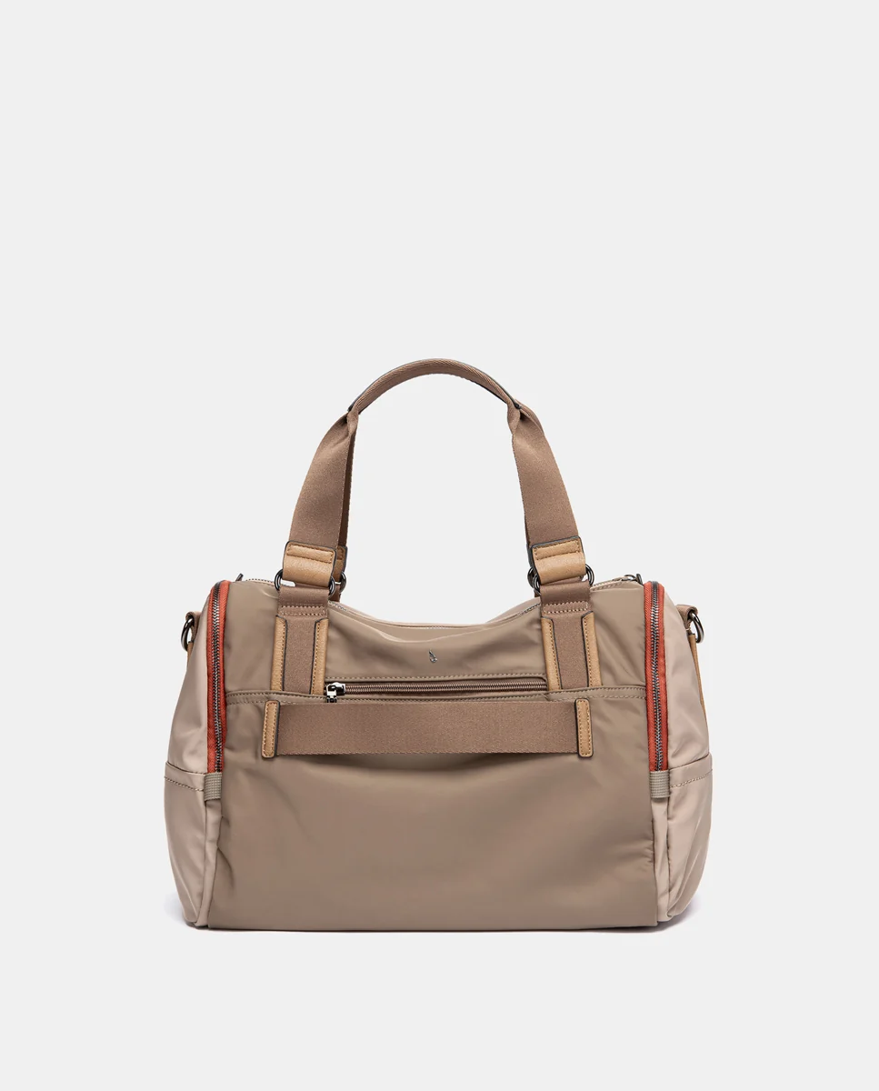 Bolso de viaje en materiales reciclados beige - Imagen 4