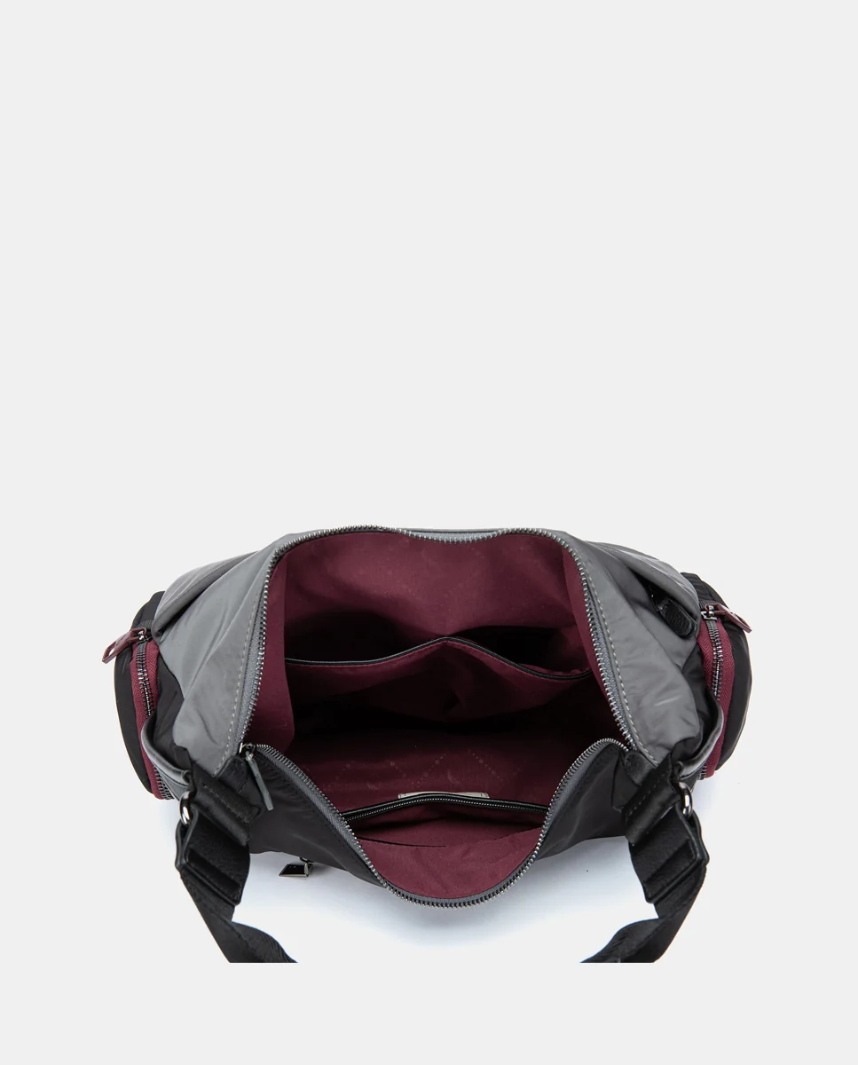 Bolso de hombro en materiales reciclados gris - Imagen 7