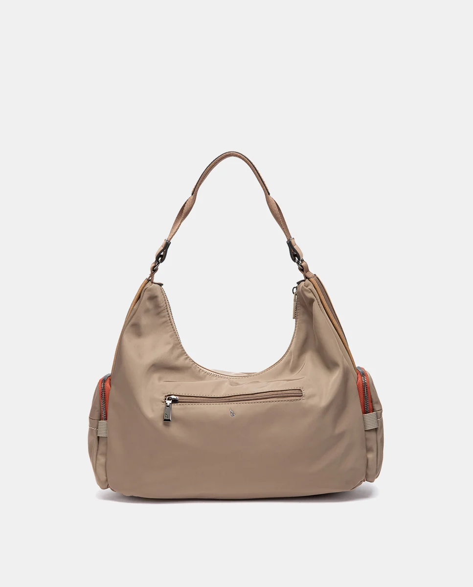 Bolso de hombro en materiales reciclados beige - Imagen 4