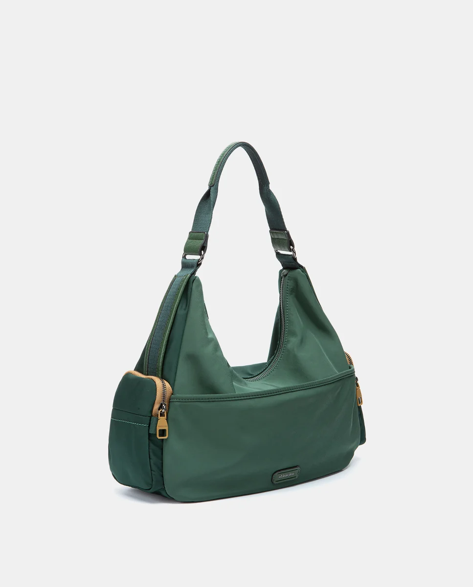 Bolso de hombro en materiales reciclados verde - Imagen 3