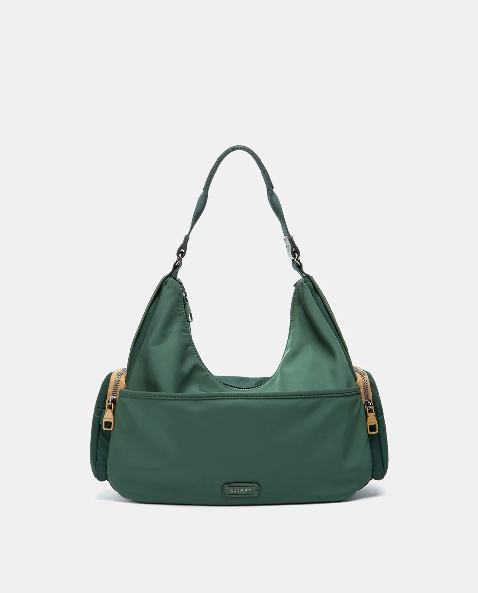 Bolso de hombro en materiales reciclados verde