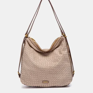 Bolso multifuncional trenzado en beige