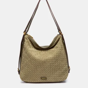 Bolso multifuncional trenzado en verde