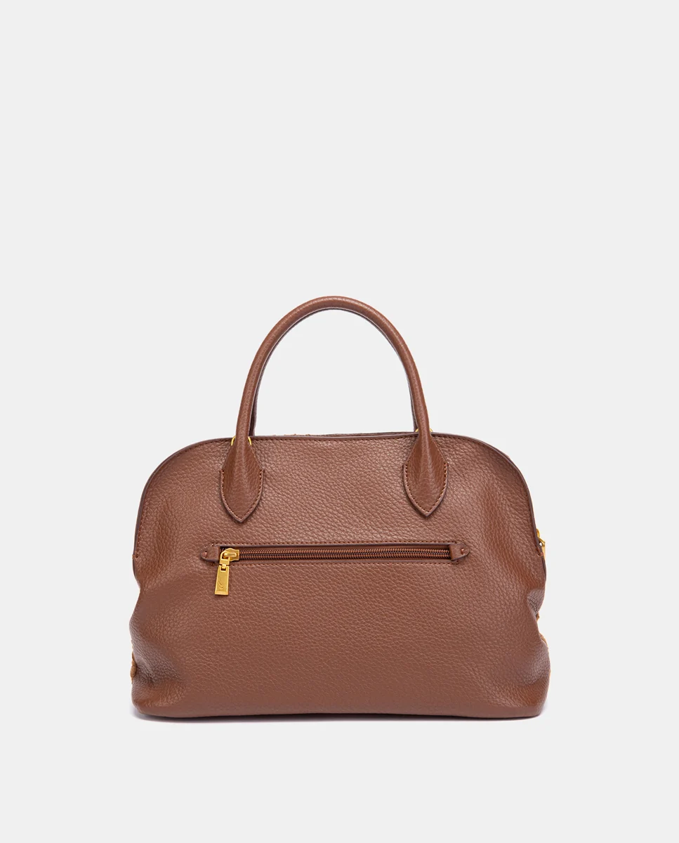 Bolso de mano trenzado cognac - Imagen 6