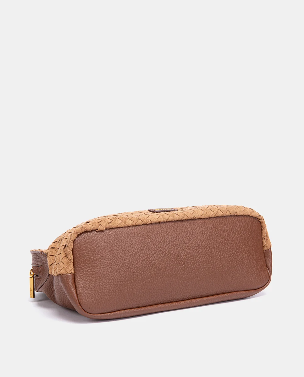 Bolso de mano trenzado cognac - Imagen 8