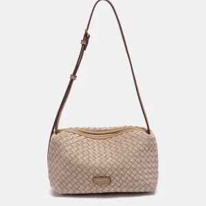 Bandolera trenzada beige