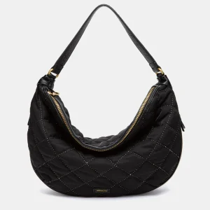 Bolso de hombro acolchado negro