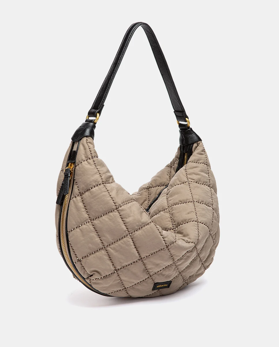 Bolso de hombro acolchado taupe - Imagen 3