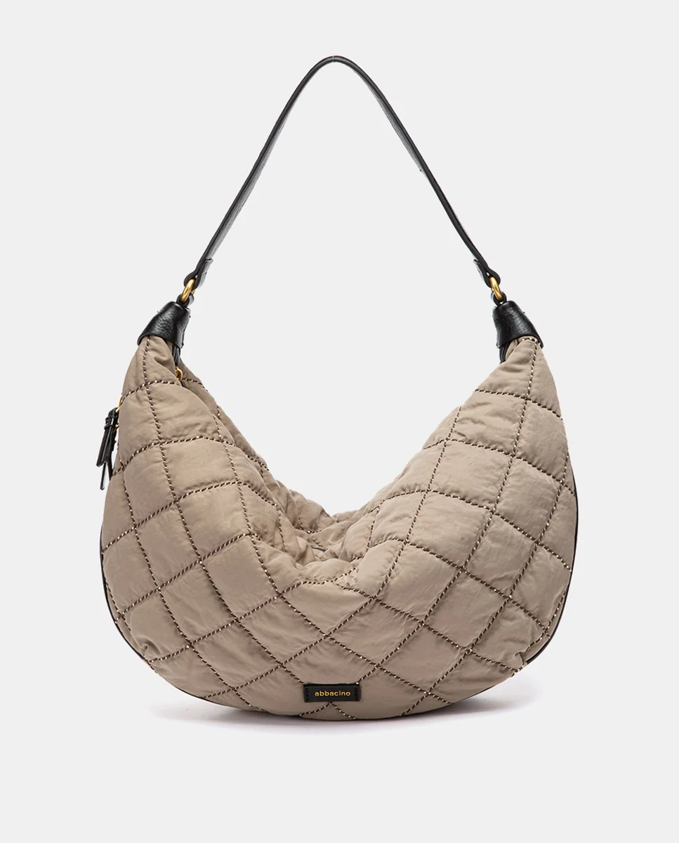 Bolso de hombro acolchado taupe - Imagen 2