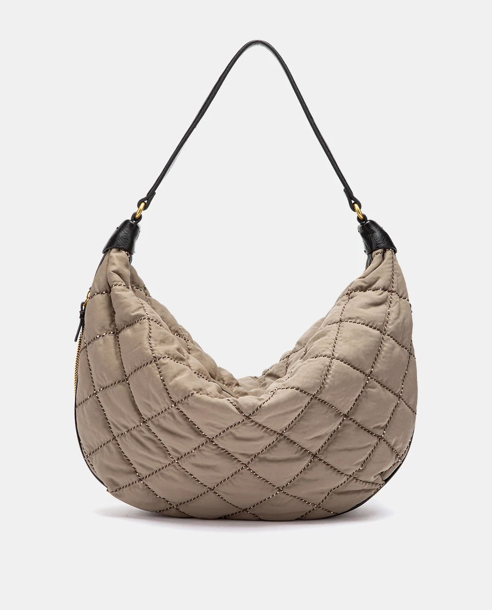 Bolso de hombro acolchado taupe - Imagen 4