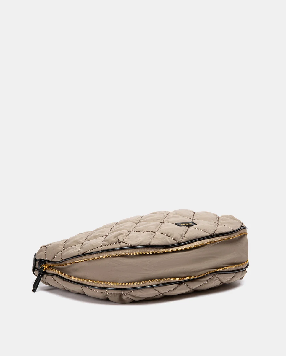 Bolso de hombro acolchado taupe - Imagen 6