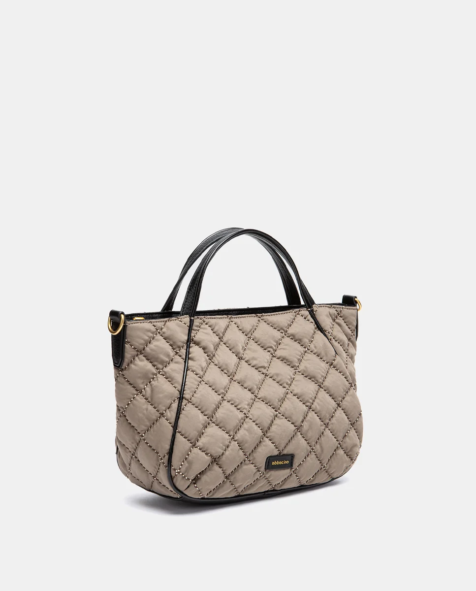 Shopper acolchado taupe - Imagen 3