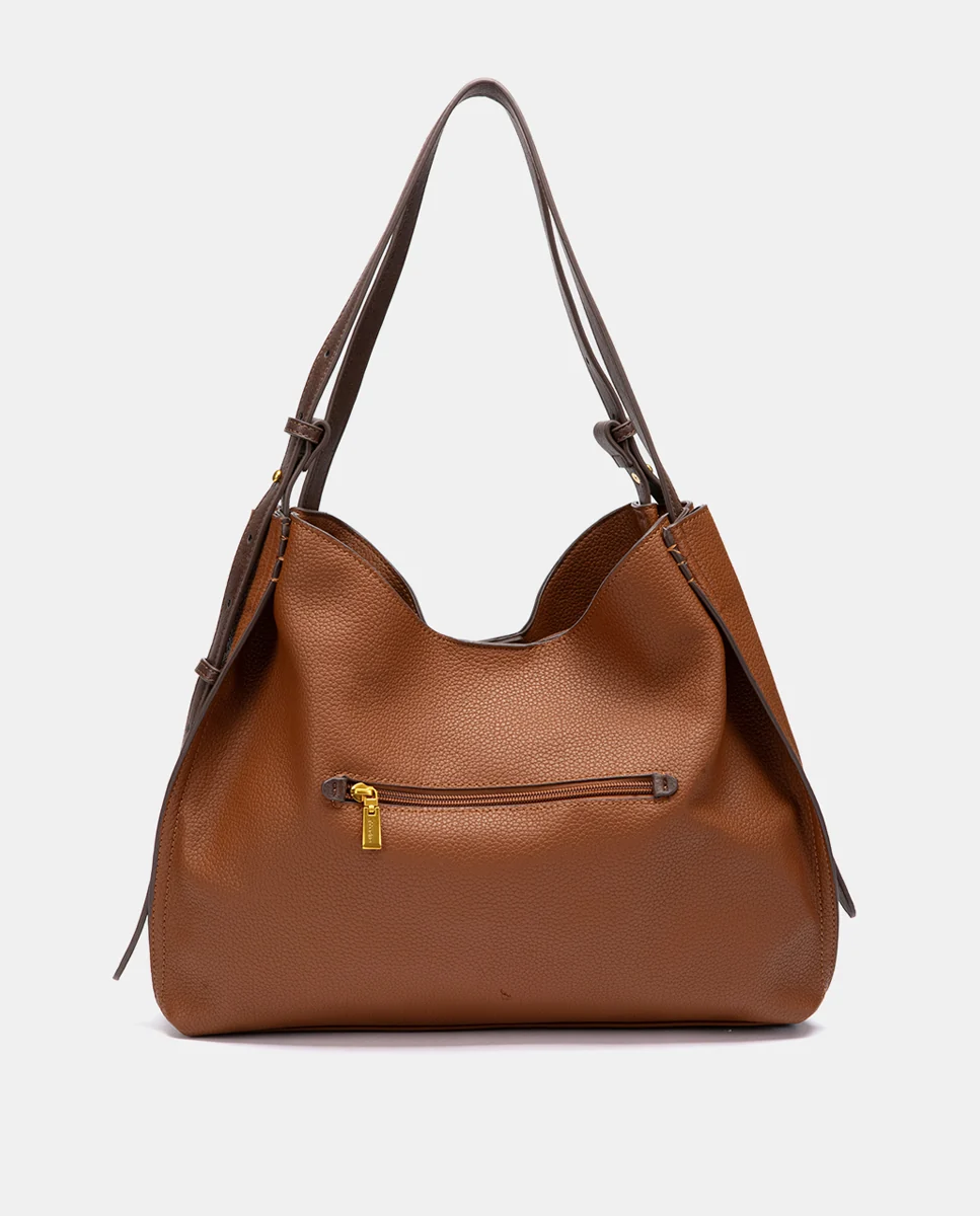 Bolso de hombro con borla cognac - Imagen 4