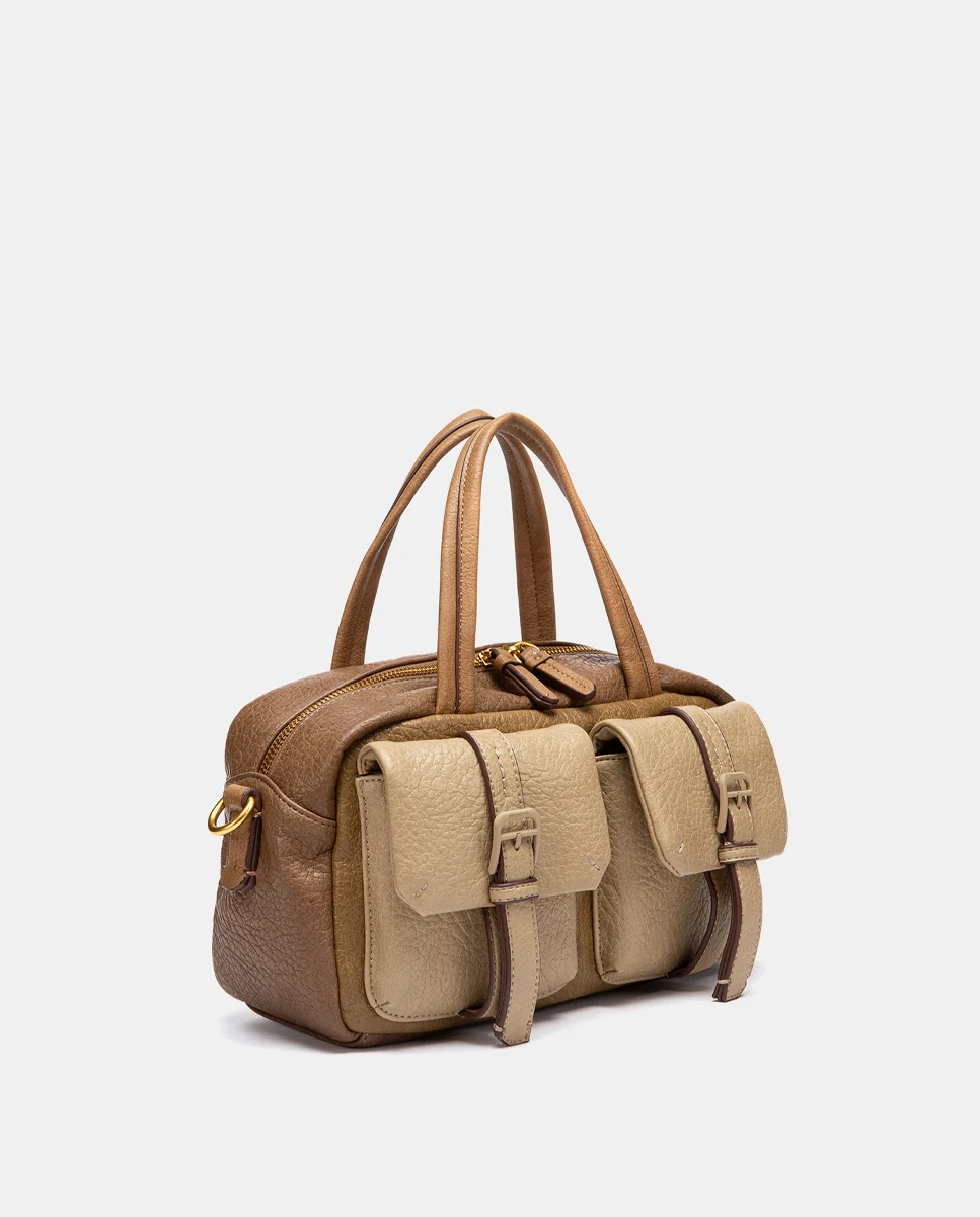 Bandolera combinada en taupe - Imagen 3