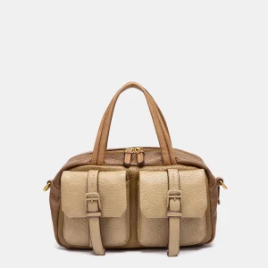 Bandolera combinada en taupe