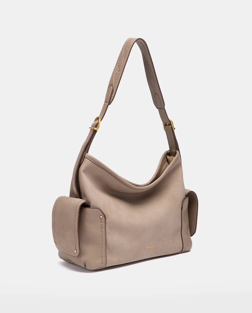 Bolso de hombro multibolsillos beige - Imagen 3
