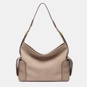 Bolso de hombro multibolsillos beige