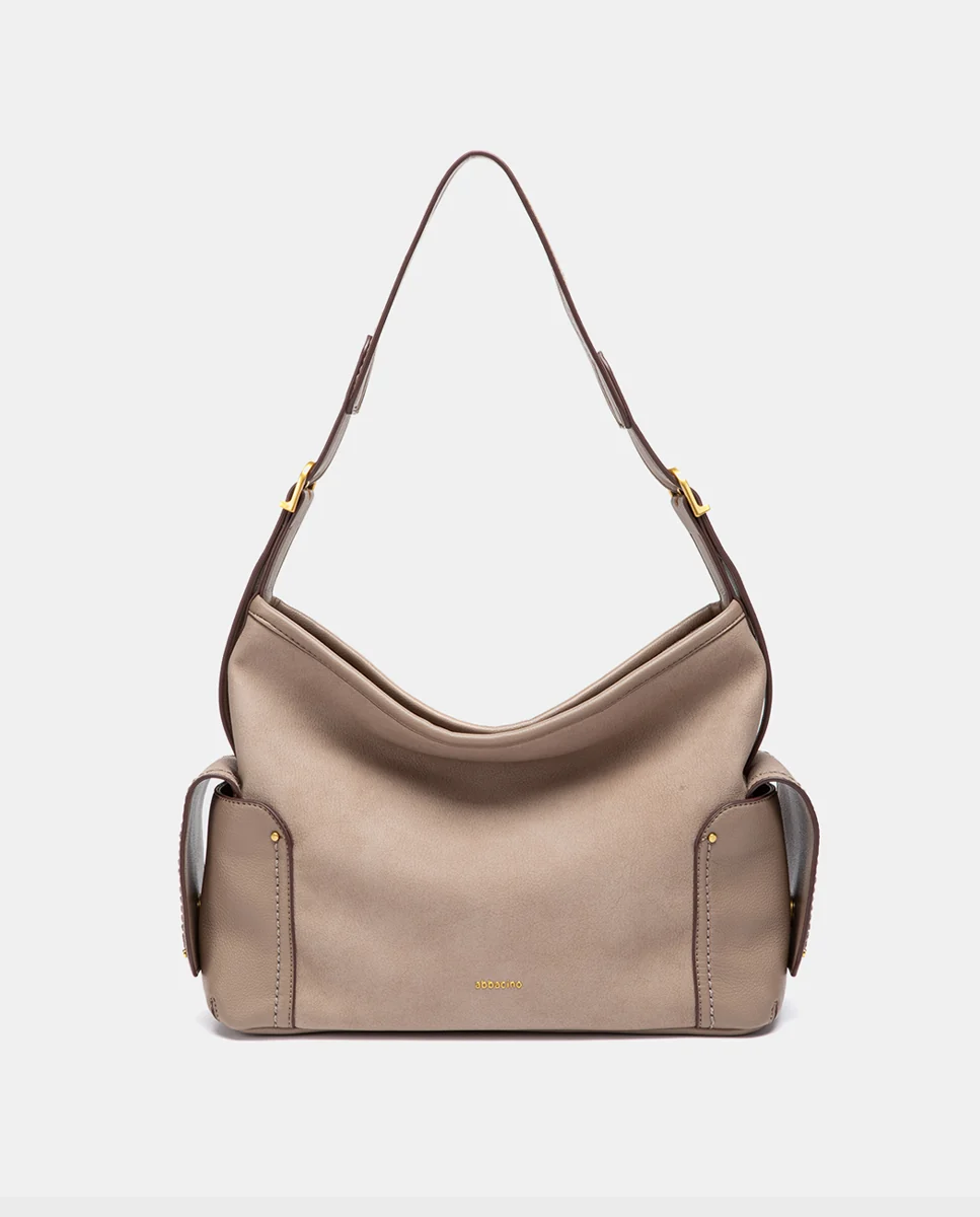 Bolso de hombro multibolsillos beige - Imagen 2