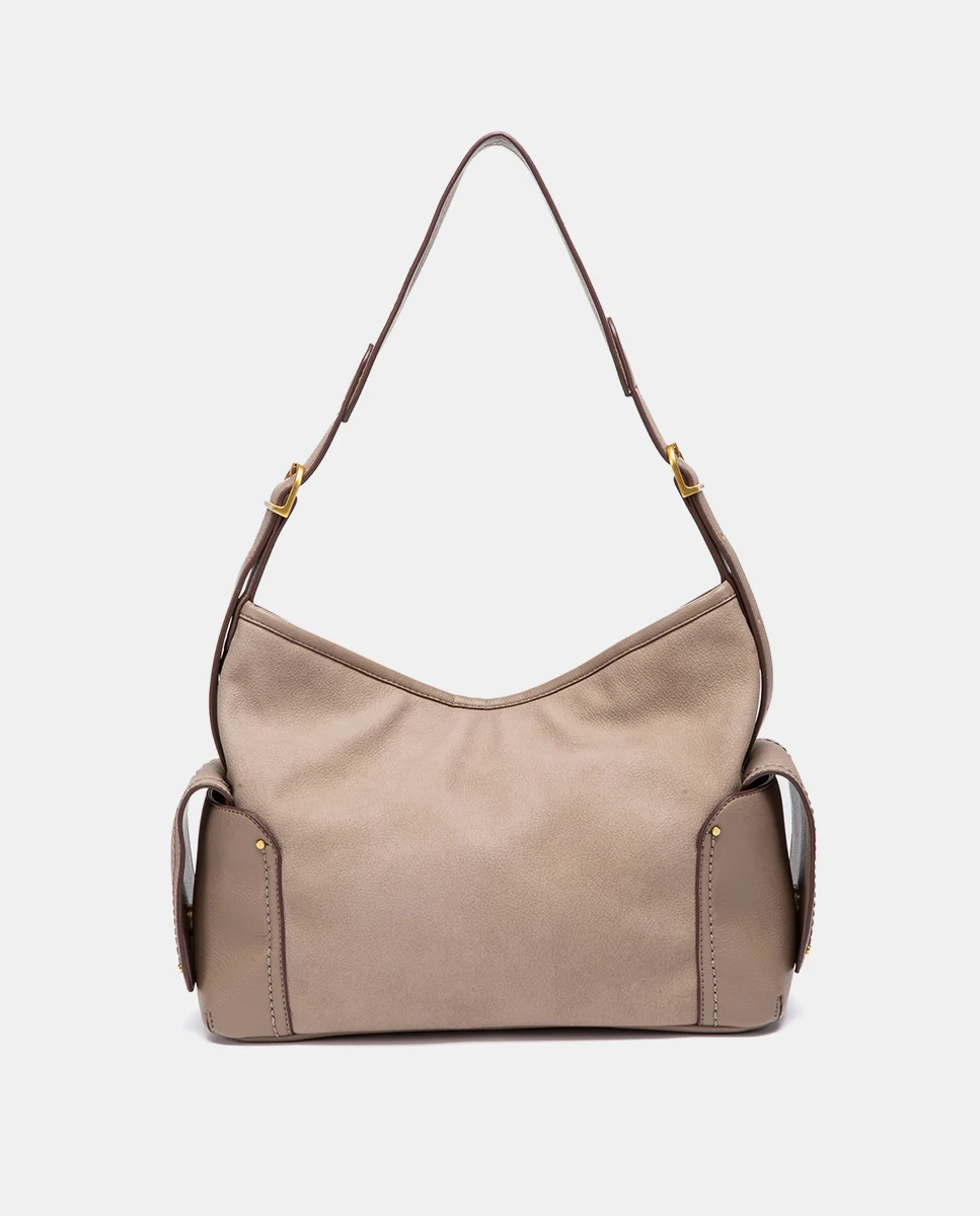 Bolso de hombro multibolsillos beige - Imagen 4