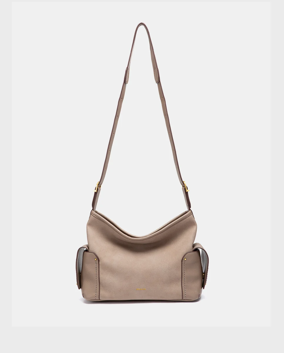 Bolso de hombro multibolsillos beige - Imagen 5